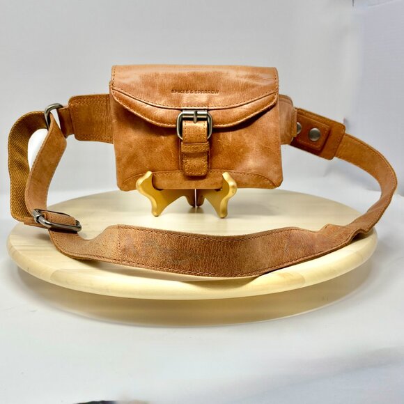 Spikes & Sparrow Handbags - Spikes & Sparrow Leather Hip Bag Brandy Cognac
